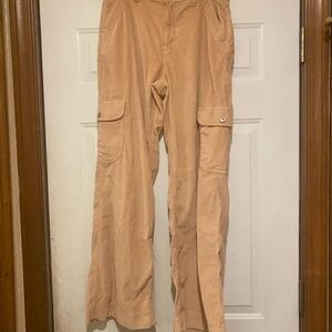 American Eagle Super High Rise Baggy Wide Leg Tan Cargo Pants